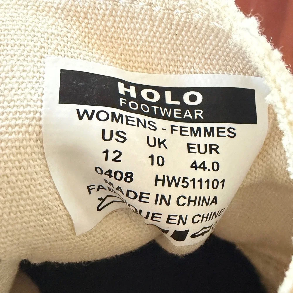 HOLO Footwear Athena Chukka Cream Canvas Boots Womens 12 HW511101 Eco-Friendly